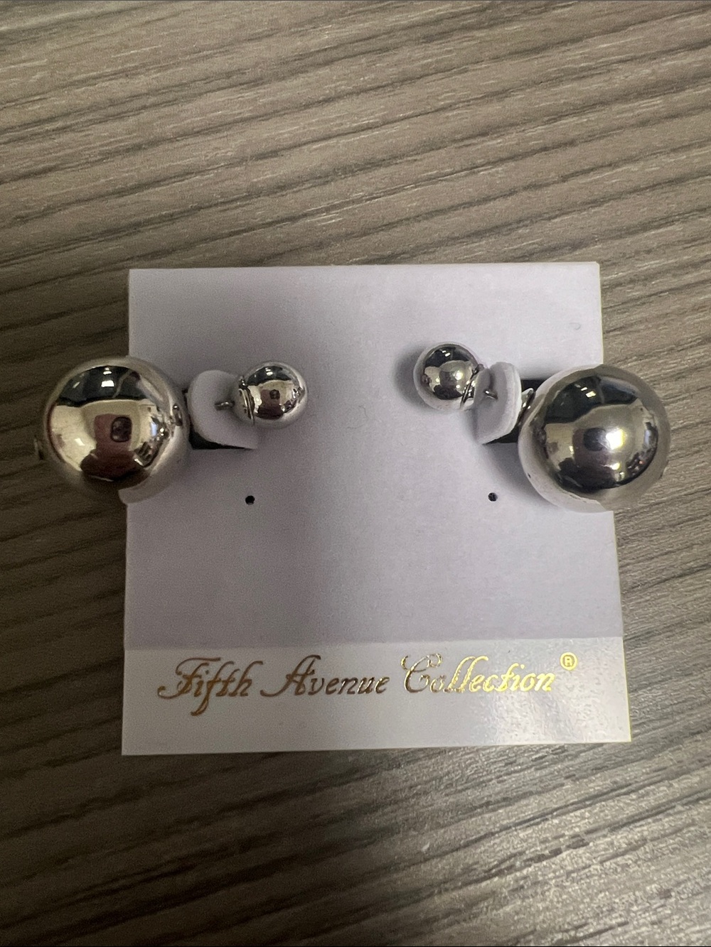 Fifth Avenue Collection Silver Double-Sided Ball Earrings